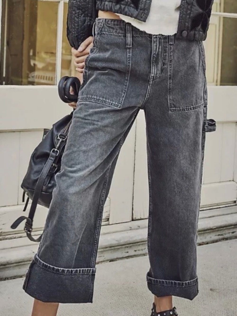 Free People We The Free Major Leagues Mid-Rise Cuffed Jeans Size 27